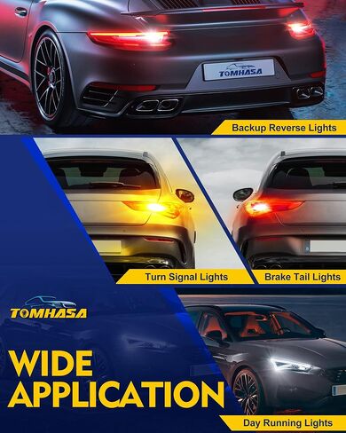 Tomhasa 7443 LED Bulb 7440 LED عكس الأضواء، 7441 7444 T20 LED لمبة مع جهاز عرض مشرق 2835 رقاقة W21W استبدال LED للنسخ الاحتياطي عكس الفرامل الذيل بدوره إشارة الضوء، حزمة من 2 in Kuwait