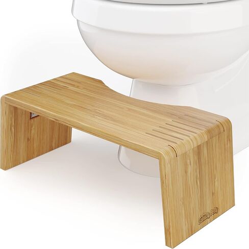 Squatty Potty Oslo Folding Bamboo Toilet Stool – 7 Inches, Collapsible Bathroom Stool & Mayfair 1888SLOW 000 NextStep2 Toilet Seat with Built-in Potty Training Seat, Slow-Close in Saudi Arabia