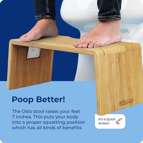 Squatty Potty Oslo Folding Bamboo Toilet Stool – 7 Inches, Collapsible Bathroom Stool & Mayfair 1888SLOW 000 NextStep2 Toilet Seat with Built-in Potty Training Seat, Slow-Close in Saudi Arabia