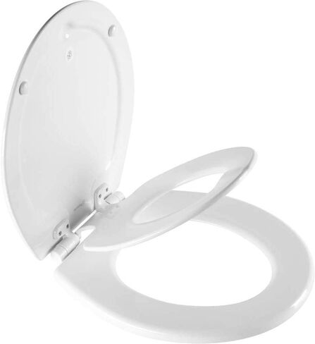 Squatty Potty Oslo Folding Bamboo Toilet Stool – 7 Inches, Collapsible Bathroom Stool & Mayfair 1888SLOW 000 NextStep2 Toilet Seat with Built-in Potty Training Seat, Slow-Close in Saudi Arabia