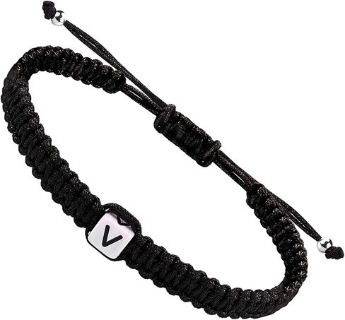Initial Bracelets for Couples Women Men Initial Charm Handmade Rope Braided Letter Bracelet for Teen Girls Boys Adjustable Jewelry Christmas Gifts for Him Her (A) in Saudi Arabia