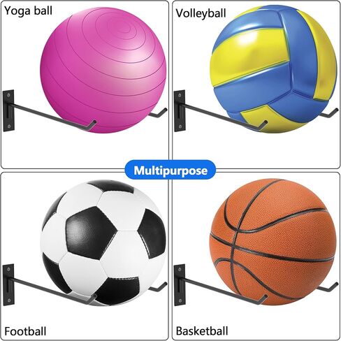 Sfcddtlg 15.3 بوصة حامل كرة اليوجا - حامل كرة يوجا معدني مثبت على الحائط - حامل كرة تمرين لليوجا كرة السلة كرة الاستقرار الكرة الطائرة in Kuwait