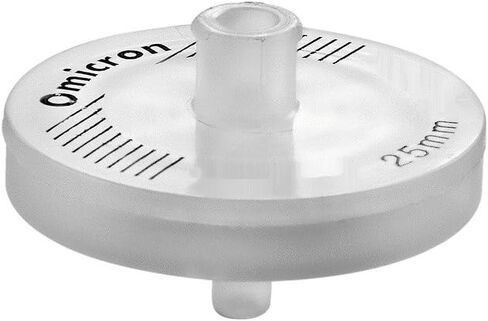 Omicron SFGFNY425RB Multi Layer Non-Sterile Syringe Filter, GF+Nylon 25 mm, Glass Fiber(2.0 Micron), Nylon(0.2 Micron) (Pack of 100) in Saudi Arabia