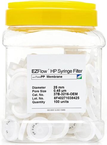 Foxx Life Sciences 37B-3216-OEM مرشح حقنة بولي بروبيلين EZFlow، قطر 25 مم، حجم المسام 45 ميكرومتر (عبوة من 100) in Saudi Arabia