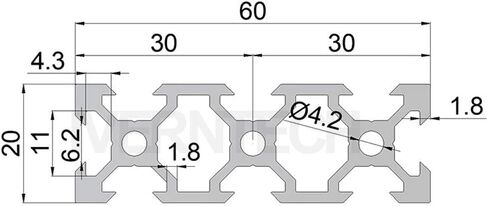 Iverntech 1PC 300mm 2060 V النوع الأوروبي القياسي المؤكسد الألومنيوم الأسود السكك الحديدية الخطية للطابعة ثلاثية الأبعاد وآلة النقش بالليزر CNC DIY in Kuwait