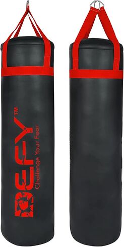 DEFY Challenger Heavy Duty Punching Bag - Boxing Bag Made from Premium PU Leather - Punching Bag for Boxing, MMA, Fitness Training, Kick Boxing, Muay Thai Workout - Unfilled Bag in Saudi Arabia