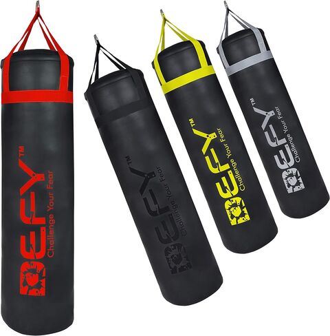 DEFY Challenger Heavy Duty Punching Bag - Boxing Bag Made from Premium PU Leather - Punching Bag for Boxing, MMA, Fitness Training, Kick Boxing, Muay Thai Workout - Unfilled Bag in Saudi Arabia