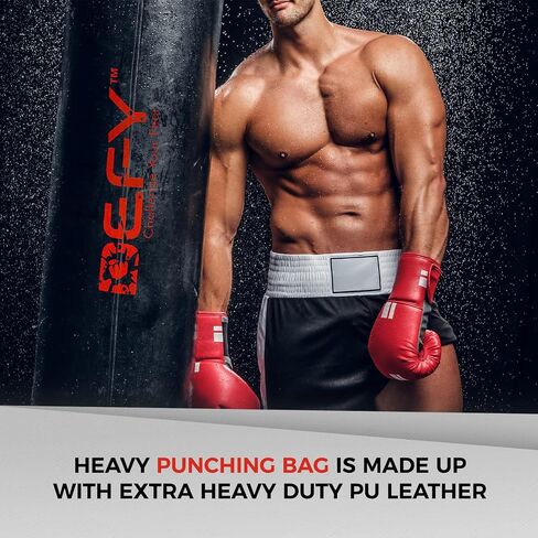DEFY Challenger Heavy Duty Punching Bag - Boxing Bag Made from Premium PU Leather - Punching Bag for Boxing, MMA, Fitness Training, Kick Boxing, Muay Thai Workout - Unfilled Bag in Saudi Arabia