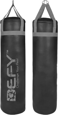 DEFY Challenger Heavy Duty Punching Bag - Boxing Bag Made from Premium PU Leather - Punching Bag for Boxing, MMA, Fitness Training, Kick Boxing, Muay Thai Workout - Unfilled Bag in Saudi Arabia