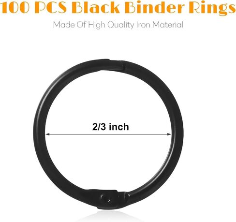 30 Pack 2 Inch Binder Rings, Black Book Rings Index Card Ring, Metal Ring Binder Clips Key Rings Paper Rings for Office, School, Home (Black, 50mm) in Saudi Arabia