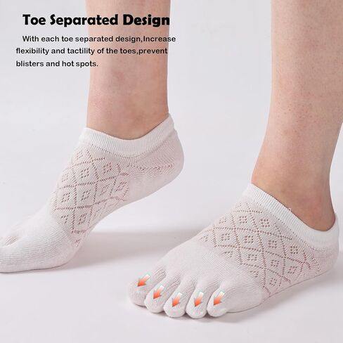 Meaiguo Toe Socks No Show Cotton Low Cut Five Finger Socks Athletic for Women in Saudi Arabia