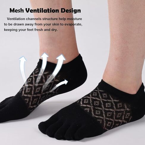 Meaiguo Toe Socks No Show Cotton Low Cut Five Finger Socks Athletic for Women in Saudi Arabia