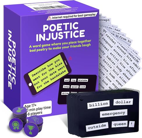 Poetic Injustice - A Word Game Where You Make Bad Poetry for Laughs - Funny Magnetic Notes Game and Fun Party Game for Ages 17+ - Family Game Night Magnet Word Games in Saudi Arabia