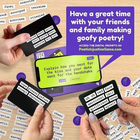 Poetic Injustice - A Word Game Where You Make Bad Poetry for Laughs - Funny Magnetic Notes Game and Fun Party Game for Ages 17+ - Family Game Night Magnet Word Games in Saudi Arabia