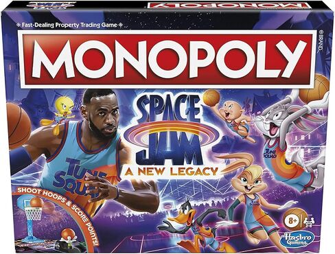 لعبة Monopoly: Space Jam A New Legacy Edition Family Board، لعبة إستراتيجية، للأطفال من عمر 8 سنوات فما فوق، لعبة Lebron James Space Jam، Shoot Hoops in Kuwait