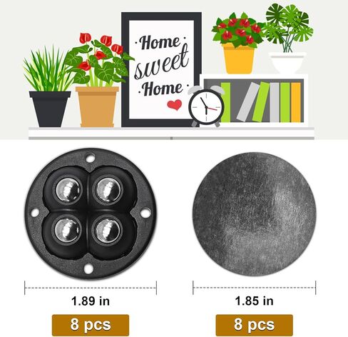 Self Adhesive Caster Wheels Mini Swivel Wheels Stainless Steel Paste Universal Wheel 360 Degree Rotation Sticky Pulley (8, Black) in Saudi Arabia
