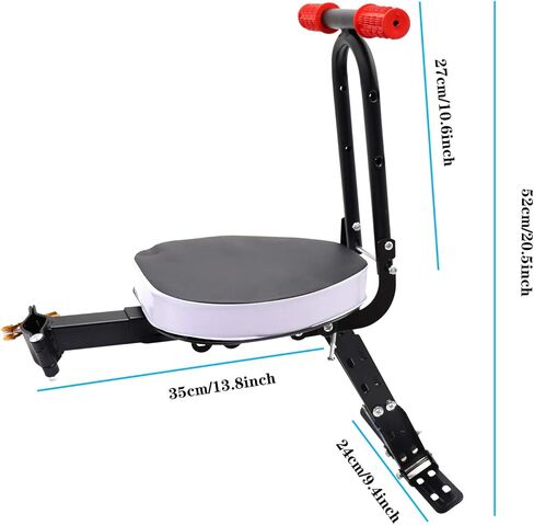 مقعد دراجة للأطفال مثبت على الأمام من Together-life، حامل دراجات للأطفال خفيف الوزن وقابل للطي مع درابزين ودواسة للدراجات الجبلية والدراجات الهجينة ودراجات اللياقة البدنية in Kuwait