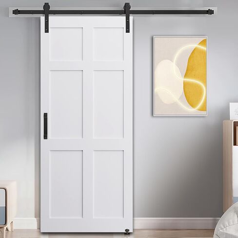 CUAUC 32 "x 80" لوح باب معبأ بخمسة ألواح، باب لوحة DIY، باب الحظيرة الداخلي الحديث، مقاوم للرطوبة، مضاد للتشوه، مثقوب مسبقًا وجاهز للتجميع، مناسب للتعليق المسبق وباب الحظيرة in Kuwait