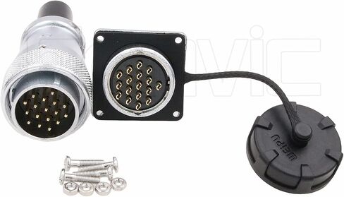 Eonvic WEIPU WS28 24 Pin Connector Waterproof IP67 Metal Male Plug Female Square Socket Panel Mount Aviation Cable Connector (24Pin) in Saudi Arabia
