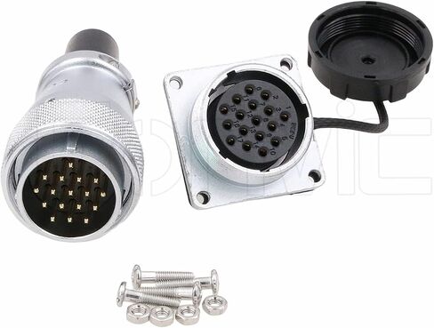 Eonvic WEIPU WS28 24 Pin Connector Waterproof IP67 Metal Male Plug Female Square Socket Panel Mount Aviation Cable Connector (24Pin) in Saudi Arabia