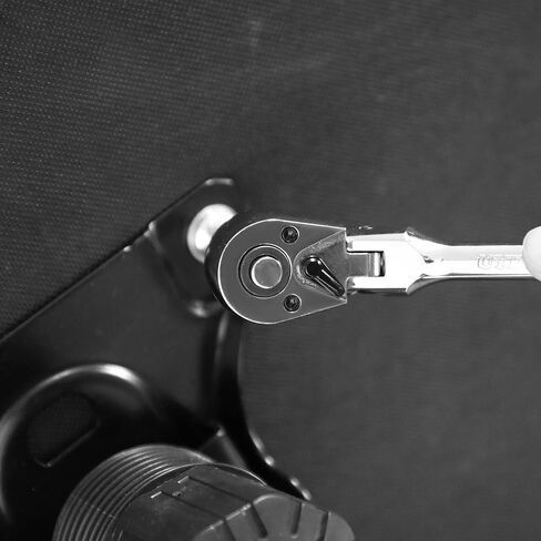 UYECOVE 3/8 Inch Drive Stubby Ratchet, Flex Head Ratchet 3/8 Stubby Ratchet Mini Ratchet Wrench, Socket Wrench, 72 Tooth Quick Release Cr-Mo Head -4.9"/125mm in Kuwait