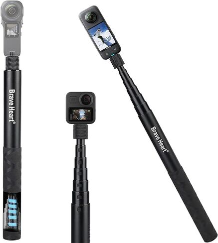 23.5cm to 114cm Invisible Selfie Stick for insta360 Insta 360 one X4 x x2 x3 one rs gopro Hero 3 5 6 10 13 Camera Accessories in Kuwait