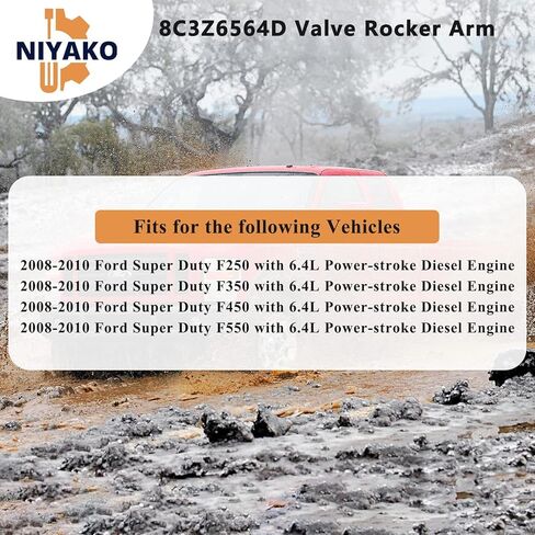 NIYAKO محرك ARM ARM Set RECERAGERAGED# 𝟖𝐂𝟑𝐙𝟔𝟓𝟔𝟒𝐃 𝟖𝐂𝟑𝐙-𝟔𝟓𝟔𝟒-𝐃 FIT 2008-2010 Super Duty 6.4 Diesel F250 F350 F450 F550 in Kuwait