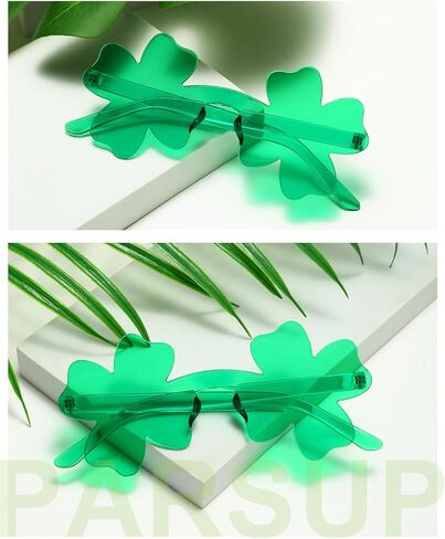 PARSUP 10 Pairs St. Patricks Day Glasses, Irish Green Four Leaf Shamrock Glasses Eyeglasses for Saint Patricks Day Party Props Favors, Saint Paddy Day Accessories in Kuwait