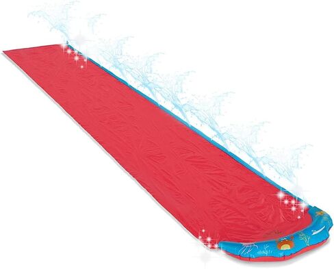 Splash Buddies Single Slip n Slide with Sprinkler – 192" Inflatable Slide for Kids – Super Fun Slippery Racer for Summer Outdoor Waterplay – Easy to Store and Clean – Large Water Slide for Children 3+ in Kuwait