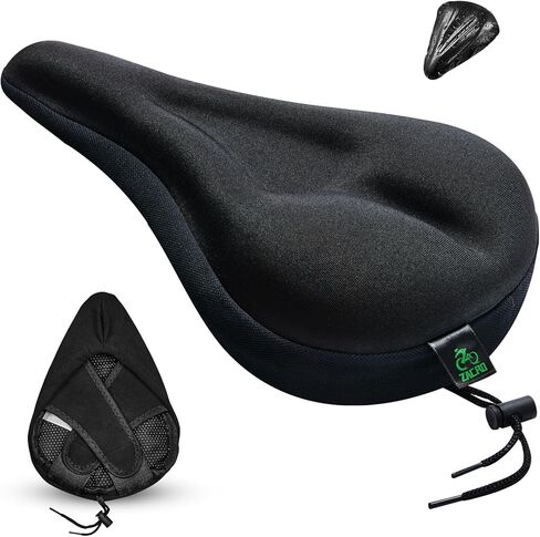 وسادة مقعد الدراجة زاكرو - غطاء مقعد الدراجة مبطن بالجل للرجال والنساء، وسادة فائقة النعومة للتمرين على الدراجة تناسب بيلوتون، تمرين الدوران الثابت، دراجة ركوب الدراجات مع شريط فيلكرو آمن قابل للتعديل. (11 بوصة × 7 بوصة) in Kuwait
