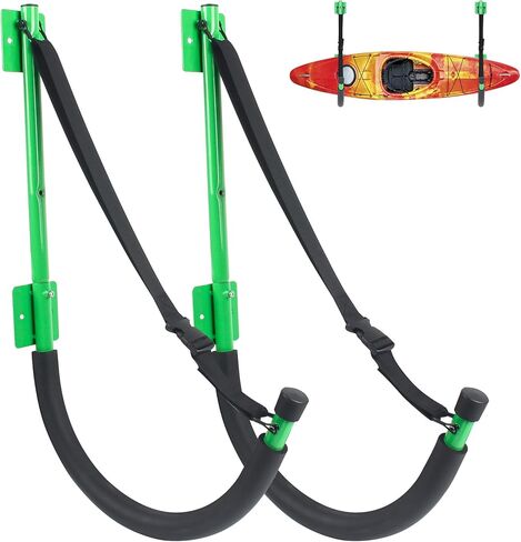 VEITHI Kayak Storage,Kayak Wall Mount,Heavy Duty Steel Kayak Storage Rack Holds Up to 100 LBS with EVA Protector for Hanging Bicycle Surfboard Snowboard(6 Color,2 Style) in Kuwait