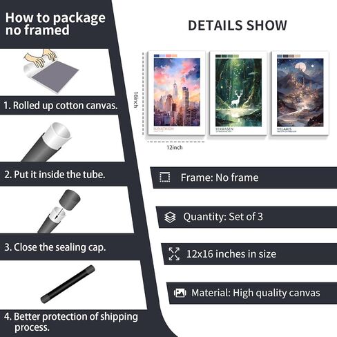 3 Piece Sarah J Maas Poster Art Print, Sarah Maas Acotar Wall Art, Crescent City, Throne of Glass Series Canvas Wall Art, Fantasy Books Artwork for Library 12x16in Unframed in Saudi Arabia