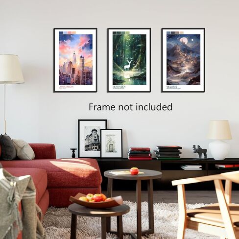 3 Piece Sarah J Maas Poster Art Print, Sarah Maas Acotar Wall Art, Crescent City, Throne of Glass Series Canvas Wall Art, Fantasy Books Artwork for Library 12x16in Unframed in Saudi Arabia