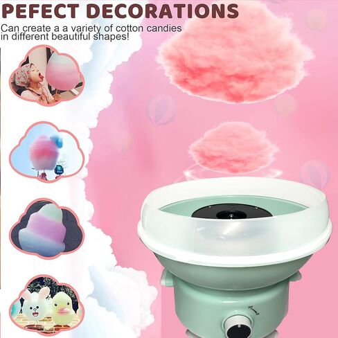Cotton Candy Machine, Mini Cotton Candy Maker for Kids, Candy Maker for Christmas Gift, Home, Birthday Family Party, Includes 20 Cotton Candy Sticks & Sugar Scoop (Yellow) in Kuwait