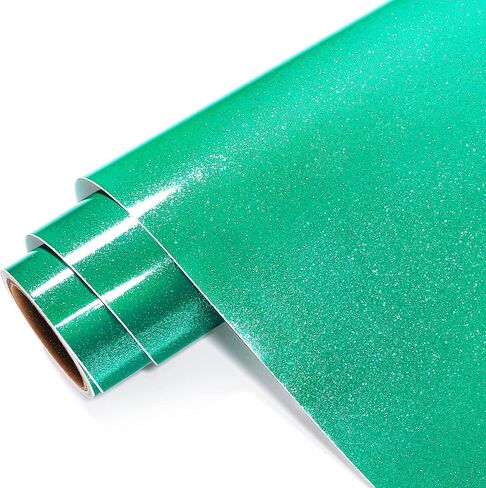 GIRAFVINYL لامع دائم الفينيل Geen لامع بريق الفينيل لفة 12 "× 6ft لاصق الفينيل لديي المنزل والسيارة والكأس ديكور in Saudi Arabia