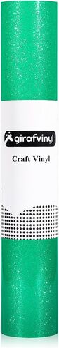 GIRAFVINYL لامع دائم الفينيل Geen لامع بريق الفينيل لفة 12 "× 6ft لاصق الفينيل لديي المنزل والسيارة والكأس ديكور in Saudi Arabia