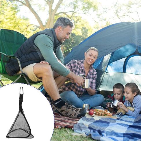 Camping Drying Net - Place Fruits Snacks Triangle Mesh Storage Bag, Apply to Outdoor/Pinic/Fishing/Hiking (7 x 7.5 Inches, Black) in Saudi Arabia