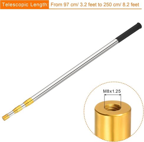 PATIKIL Telescopic Fishing Net Handle Pack Stainless Steel 3 Section Portable Handle Fishing Pole Tackle Tool for Landing Net in Saudi Arabia