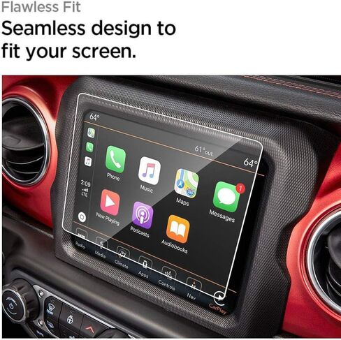 OYFA Tempered Glass Screen Protector Compatible With 2018 2019 2020 2021 Jeep Wrangler,Anti-Scratch,Shock-Resistant,HD Clear,Protecting Uconnect 8.4" Touch Screen. in Saudi Arabia