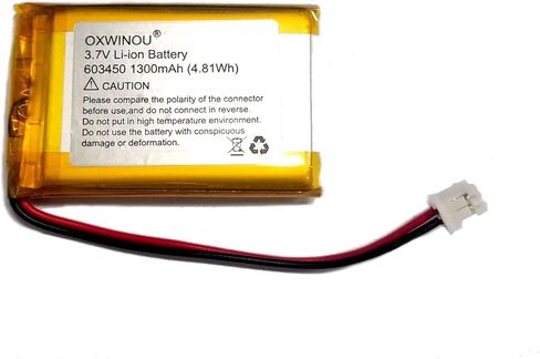 بطارية OXWINOU 603450 لجهاز Sony PS4 Gold Wireless Stereo Headphone متوافق مع وحدة تحكم PS3 CECHZC2E CECHZC2J CECHZC2H وCECHZC2U Lip1349 LIP1472 LIP1859 Playstation 3 3.7 فولت 1300 مللي أمبير (2-Pcak) in Kuwait