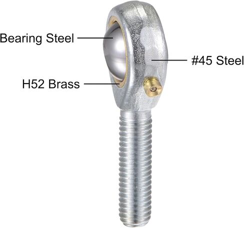 uxcell 2pcs POS8 Spherical Rod End Bearing 8mm Bore Self-Lubricated Joint Bearing M8x1.25 Right Hand Male Thread Connector in Saudi Arabia