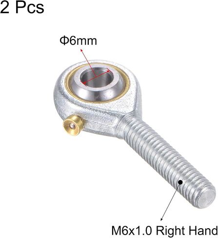 uxcell 2pcs POS8 Spherical Rod End Bearing 8mm Bore Self-Lubricated Joint Bearing M8x1.25 Right Hand Male Thread Connector in Saudi Arabia