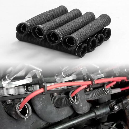 Spark Plug Protect Boot 1800 Degree Heat Shield Thermal Protection Insulator Sleeve Spark Plug Wire Boots 6 inch for Car Truck (Pack of 8) (Blue) in Saudi Arabia