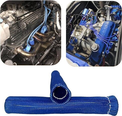 Spark Plug Protect Boot 1800 Degree Heat Shield Thermal Protection Insulator Sleeve Spark Plug Wire Boots 6 inch for Car Truck (Pack of 8) (Blue) in Saudi Arabia