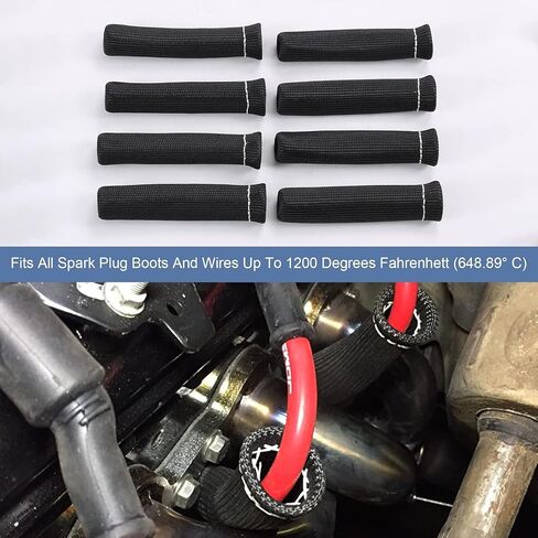 Spark Plug Protect Boot 1800 Degree Heat Shield Thermal Protection Insulator Sleeve Spark Plug Wire Boots 6 inch for Car Truck (Pack of 8) (Blue) in Saudi Arabia