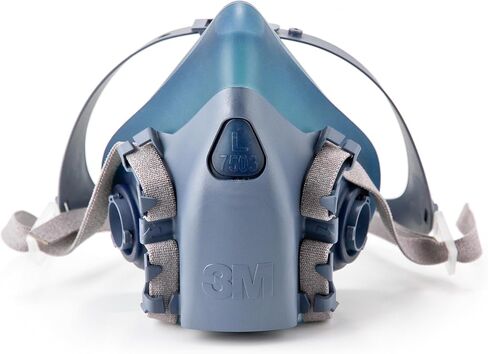 3M Reusable Respirator Half Facepiece 7503, NIOSH, 3M Cool Flow Valve, Dual Airline Supplied Air Compatible, Integrated Dropdown Suspension, Bayonet Connections, For Chemical Handling, Painting, Large in Saudi Arabia