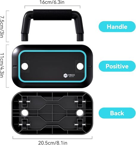 لوح تمرين الضغط للرجال والنساء – لوح تحدي تمرين الضغط متعدد الاستخدامات ومدمج مع مقابض من السيليكون ومناطق مستهدفة مرمزة ملونة in Kuwait