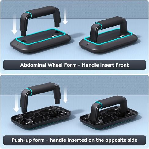 لوح تمرين الضغط للرجال والنساء – لوح تحدي تمرين الضغط متعدد الاستخدامات ومدمج مع مقابض من السيليكون ومناطق مستهدفة مرمزة ملونة in Kuwait