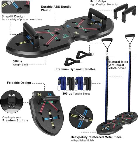 XINRUI Push Up Board, Portable Multi-Function Foldable 20 in 1 Push Up Bar, Push Up Handles for Floor, Perfect Pushup Board Fitness, Iron Chest Pro Push Up in Saudi Arabia