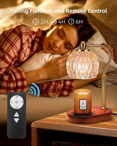 NEWSETS Candle Warmer Lamp with Timer & Remote Controller, Adjustable Height Wax Melter Warmer Light with 2 Dimmable Bulbs, Suitable for Various Sizes Jar Scented Candles, Mothers Day Gifts for Mom in Kuwait